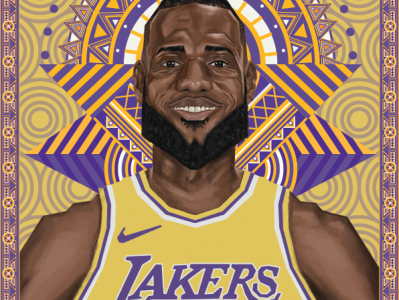 LeBron James african african american art basketball digitalart illustraion lakers nba poster pattern portrait sport tribal usa