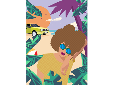 Back To The Beach art artwork beach editorial art good day graphic holiday illustration illustrator poster poster art south africa summer sunrise sunset tropical tropical leaves vector vectorgraphic women