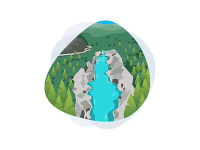 Soča - Emerald River design emerald illustration river valley vector