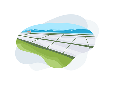 Sečovlje Salt Pans coast design illustration slovenia vector