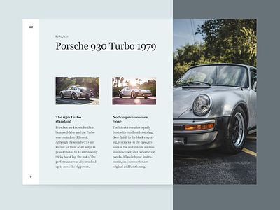 Porsche 930 Turbo grid layout minimal porsche type typography
