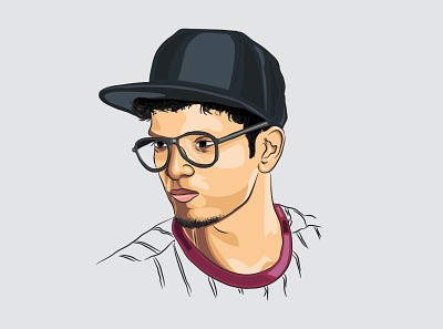 Self Portrait done using Adobe Illustrator adobe illustration illustrator minimal photoshop portrait vector