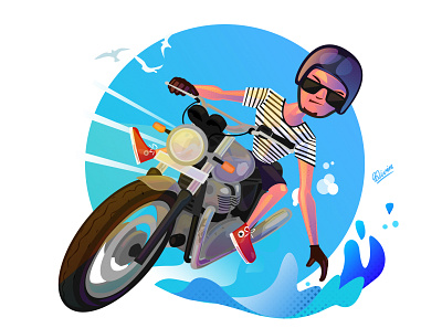 Me and My Bike Illustration adobe art artwork digital illustration drawing illustration illustrator minimal photoshop vector