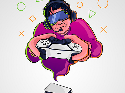 PlayStation 5 Gamer illustration