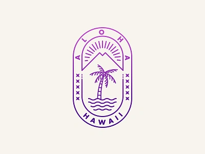 Aloha From Hawaii aloha hawaii hawaiian illustration island logo monoline tropical