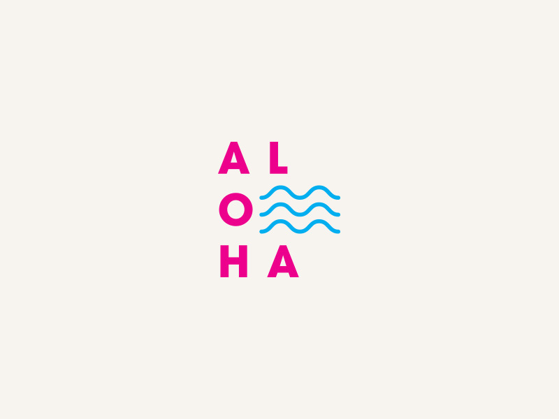 Waves of Aloha shaka typography tshirt graphics design branding tshirt hang loose tropical logo island hawaiian aloha hawaii