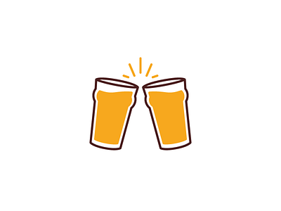 Cheers! beer cheers drink glass icon minimal