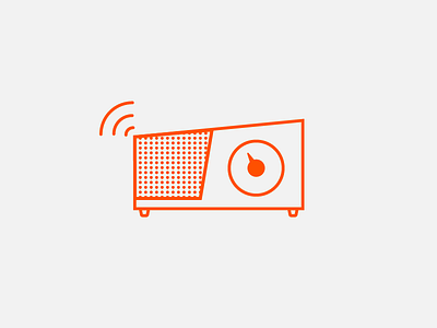 Mid-Century Radio Icon 02 icon midcentury orange radio