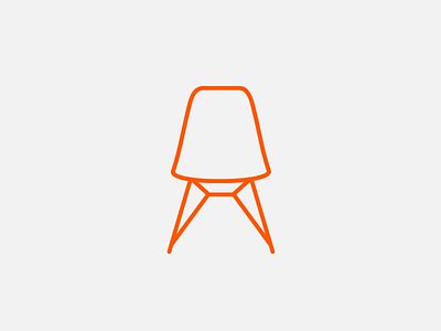 Eames Chair chair eames icon line orange