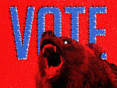 Vote California bear blue california red vote
