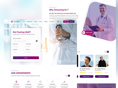 Umedmi landing page doctor medical website reservation ui web