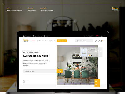 Furniture E-commerce Website. 3d arvr e commerce furniture landing page ui ui design website