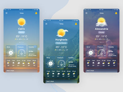 Weather Forecast Application design forecast mobile app temperature ui weather weather app weather forecast