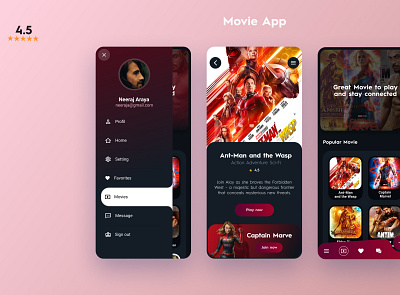 Movie App f graphic design icon minimal typography ui ux