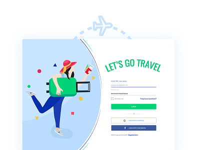 Lets Travel illustration travel vector