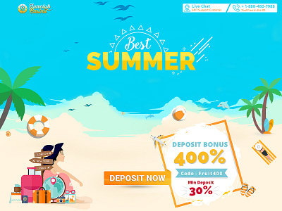 Summer Travel banner design illustrator