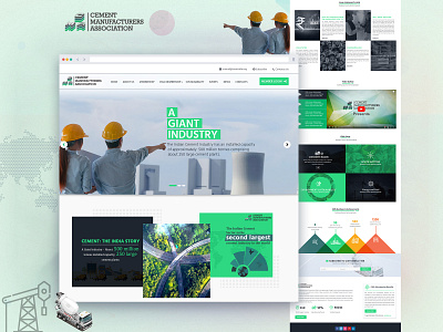 Cement Manufacturers' Association (CMA) icon illustration minimal redesign responsive design typography ui ux vector web webdesign