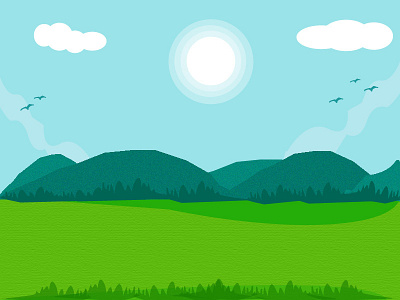 Scenary 01 bluesky design dribble graphic design illustration landscape mountains scenery vector artwork