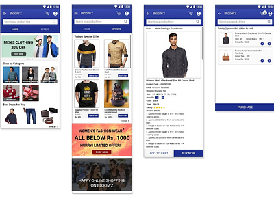 Bloomz- Shopping App design dribble ecommerce app graphic design shopping app shopping cart visual design