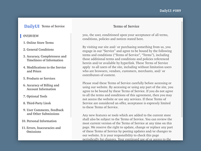 DailyUI #089 Terms of Service