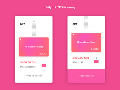 DailyUI #097 Giveaway app dailyui sketch ui