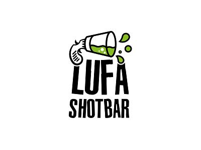 Logo for Shotbar Lufa alcohol bar branding design gun illustration liquid logo pistol pub revolver shot vector vodka whiskey