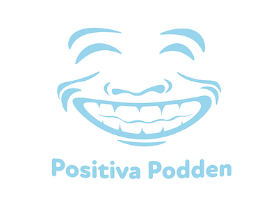 Logo for a fake podcast blue face flat flatdesign happy illustration illustrator logo logotype playful pod podcast positive simple smile vector
