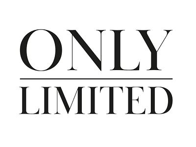 Logo for ONLY LIMITED black clothingbrand flat logo logotype serif text type typography