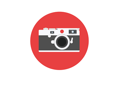 Leica adobe analog art camera color easy flat icon illustration illustrator leica photo red simple symbol vector