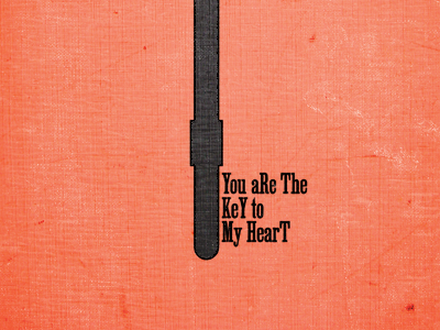 Key 2 My Heart canvas print illustration illustrator photoshop typography