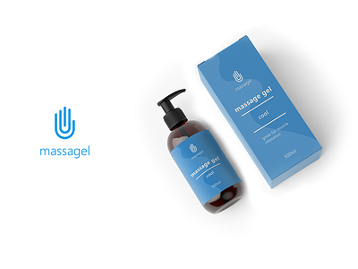 Logo design / Product idea for massage gel brand called Massagel 2d brand identity branding design flat icon idea logo logo design package packaging product