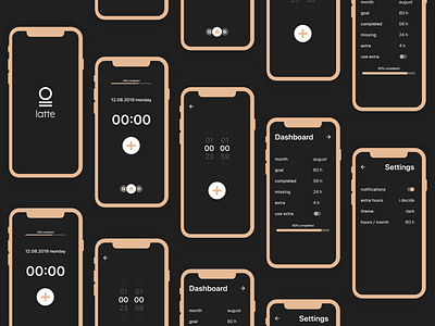 latte app full design | 2/2 android app app design dark mode design ios minimal startup ui ui deisgn uiux ux ux design