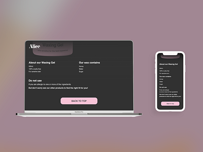 Alice | Waxing brand | web design #3