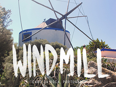 Dom Quixote Windmill Watercolour photography travel typography watercolour