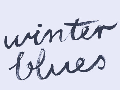 Winter Blues blue hand rendered lettering type typography watercolour