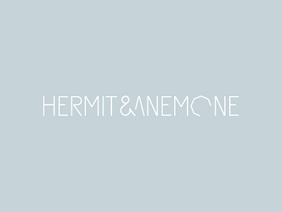 Hermit & Anemone Discarded Logo Design blue concept contemporary design fashion logo minimal modern sans serif simple type wordmark