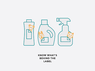 Know What's Behind the Label animal cruelty animal testing animal welfare awareness campaign cosmetics illustration label non profit pets product