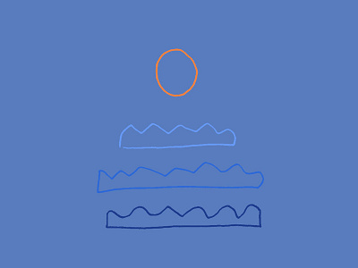 Ocean Sunrise Doodle blue doodle illustration ocean sun sunrise sunset wave waves