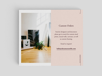 Custom Orders and Contact Page catalog catalogue fine art print layout layout design page layout photographs photography prints