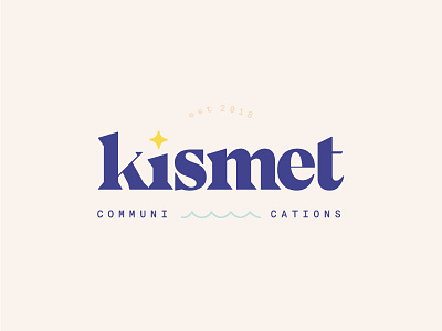 Kismet Logo Reject bahamas branding communications fate icon kismet logo sparkle wave wordmark