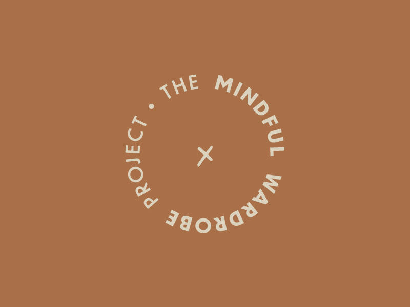 The Mindful Wardrobe Project sans serif type stitching stitch fashion wardrobe logo icon circular logo logomark logo branding