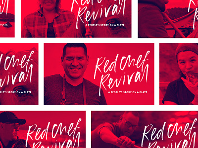 Red Chef Revival Posters brush brush type brush typeface custom type hand lettering indigenous poster art poster design social graphics style guide typography