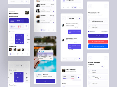Mobile Banking app - overview app application bank cards clean creative credit card ecommerce finance ios kit minimal mobile money pay product design scan ui ui kit ui8
