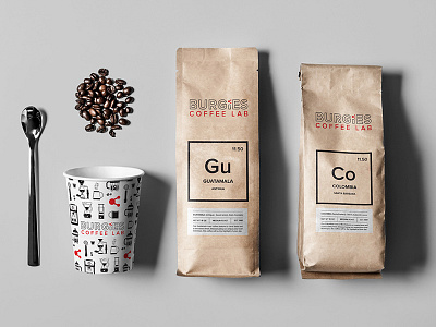 Burgies Package Design brand identity branding coffee corporate identity logo mockup package package design typography