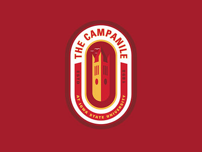 The Campanile badge badge design badge logo brand brand identity branding graphic design illustration iowa state logo logo design typography vector