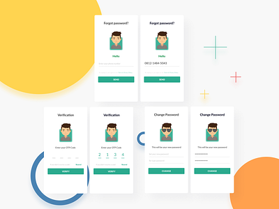 Forgot Password then Change Password designsystem mobile apps design ui uidesign uidesigner uiuxdesigner ux uxdesign uxdesigner uxresearch