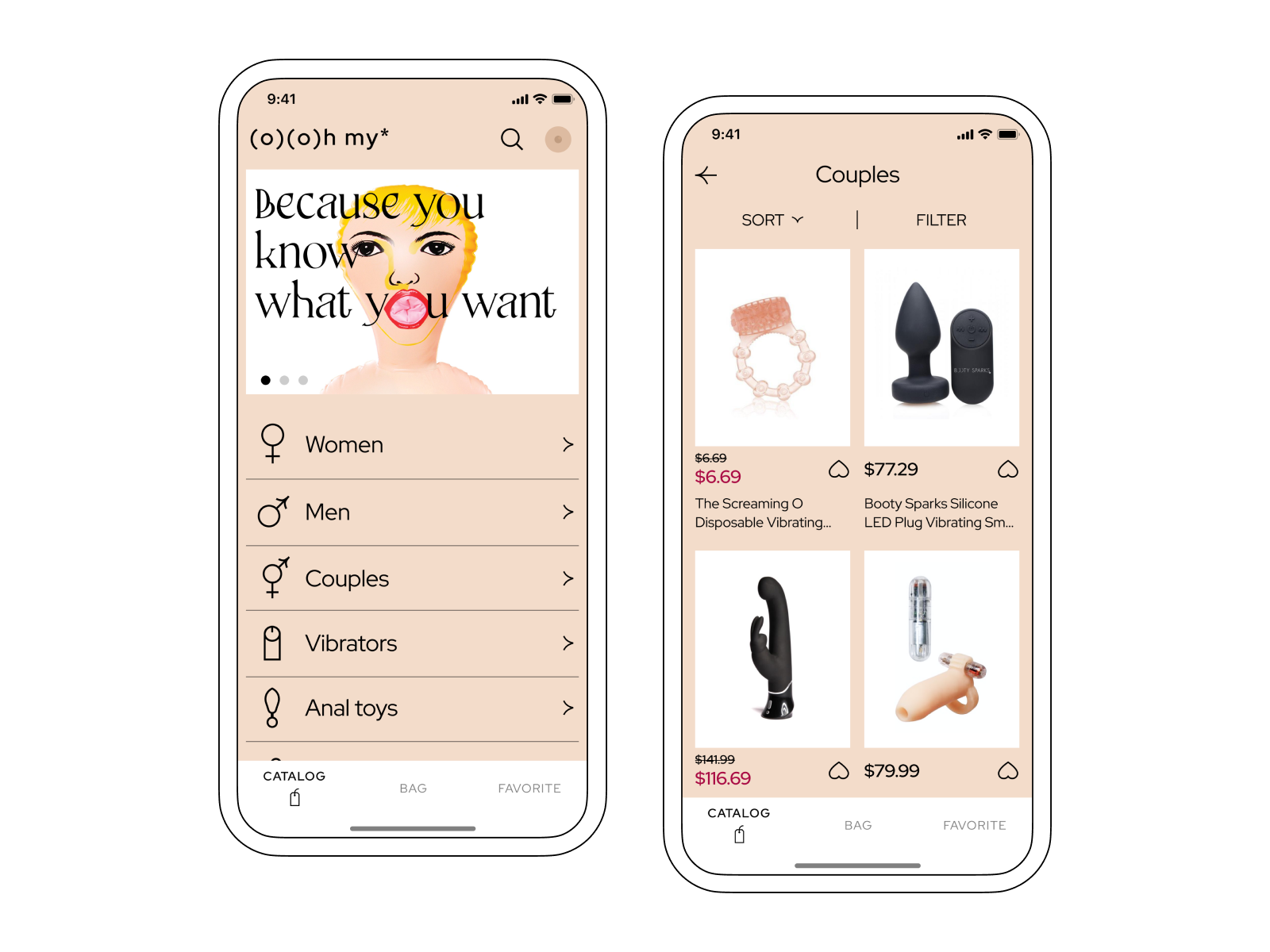 Ooh My* | Sex shop App by Oleh Mostipan on Dribbble