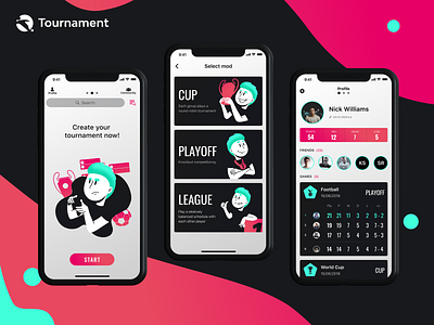 Tournament Mobile App animation app branding design fifa figma football football app icon illustration illustrator ios logo minimal mobile sketch sport app tournament ui ux