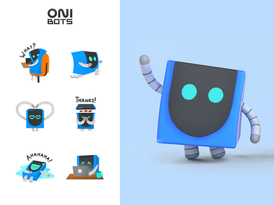 OniBots | Corporate mascots ONIX art brand branding character grafic design identity illustrator mascot mascot character mascot logo robots sticker sticker set