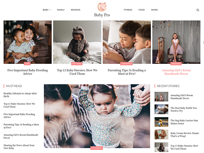 Baby Blog Website Design